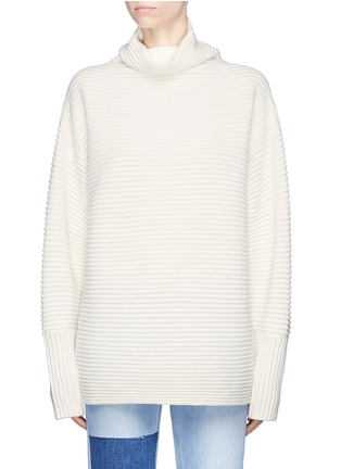 Main View - Click To Enlarge - VICTORIA, VICTORIA BECKHAM - Funnel neck wool ottoman knit sweater