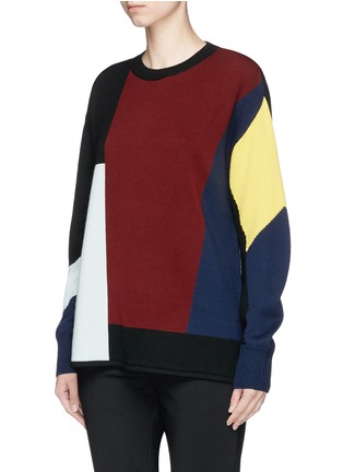 Front View - Click To Enlarge - VICTORIA, VICTORIA BECKHAM - Colourblock wool sweater