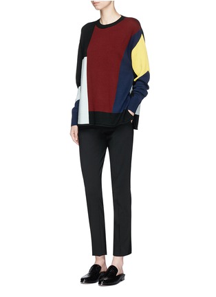 Figure View - Click To Enlarge - VICTORIA, VICTORIA BECKHAM - Colourblock wool sweater
