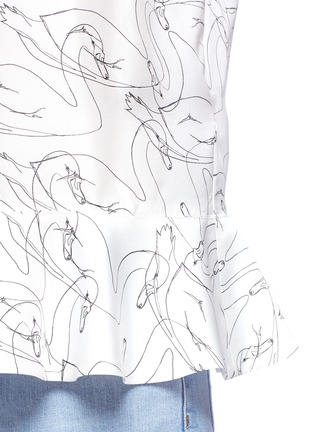 Detail View - Click To Enlarge - VICTORIA, VICTORIA BECKHAM - Scribble swan print twill peplum top