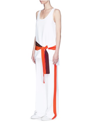 Front View - Click To Enlarge - VICTORIA, VICTORIA BECKHAM - Silk waist sash crepe sleeveless top