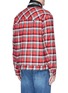 Back View - Click To Enlarge - 72951 - Stripe throatlatch check plaid padded jacket