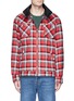 Main View - Click To Enlarge - 72951 - Stripe throatlatch check plaid padded jacket