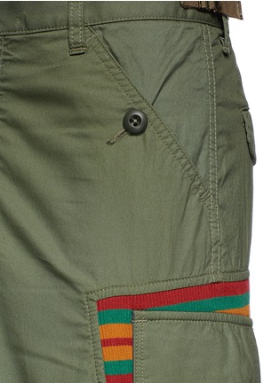 Detail View - Click To Enlarge - 72951 - Stripe rib knit trim cargo shorts