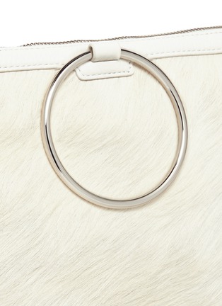  - KARA - Calfhair and pebbled leather ring handle bag