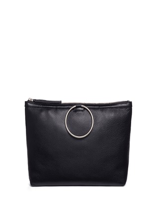 Detail View - Click To Enlarge - KARA - Ring handle large pebbled leather bag