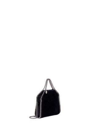 Detail View - Click To Enlarge - STELLA MCCARTNEY - 'Falabella' tiny glitter velveteen crossbody chain tote