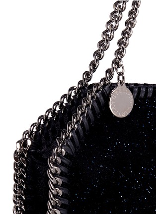 Detail View - Click To Enlarge - STELLA MCCARTNEY - 'Falabella' tiny glitter velveteen crossbody chain tote