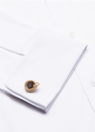 Figure View - Click To Enlarge - LANVIN - Obsidian rope cufflinks