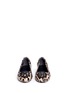 Front View - Click To Enlarge - TORY BURCH - 'Minnie Travel' leopard print patent leather ballet flats