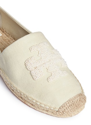 Detail View - Click To Enlarge - TORY BURCH - 'Elisa' beaded logo canvas espadrilles