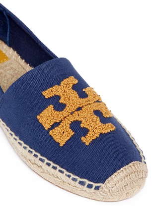Detail View - Click To Enlarge - TORY BURCH - 'Elisa' beaded logo canvas espadrilles