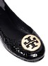 Detail View - Click To Enlarge - TORY BURCH - 'Minnie Marion Quilted' patent leather ballet flats