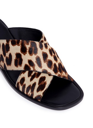 Detail View - Click To Enlarge - TORY BURCH - 'Gemma' leopard print calfhair slide sandals