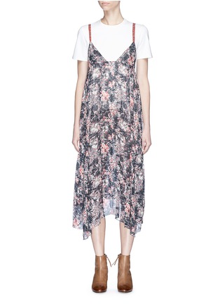 Main View - Click To Enlarge - ISABEL MARANT ÉTOILE - 'Joany' floral print asymmetric hem crepe slip dress
