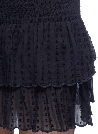 Detail View - Click To Enlarge - ISABEL MARANT ÉTOILE - 'Yoni' smocked waist tiered fil coupé skirt