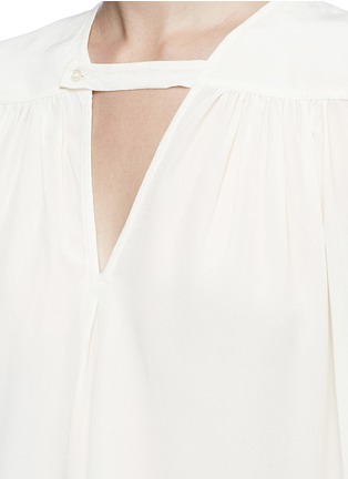 Detail View - Click To Enlarge - ISABEL MARANT ÉTOILE - 'Wyle' throatlatch ruched yoke crepe top