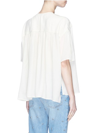 Back View - Click To Enlarge - ISABEL MARANT ÉTOILE - 'Wyle' throatlatch ruched yoke crepe top