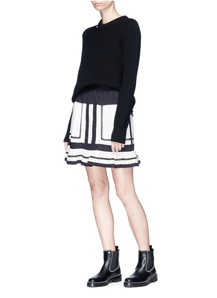 Figure View - Click To Enlarge - ISABEL MARANT ÉTOILE - 'Rhoda' colourblock gauze peplum skirt