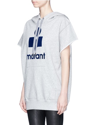 Front View - Click To Enlarge - ISABEL MARANT ÉTOILE - 'Miles' cap sleeve logo oversized hoodie