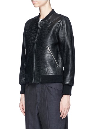 Front View - Click To Enlarge - ISABEL MARANT ÉTOILE - 'Kanna' bubble leather cropped bomber jacket