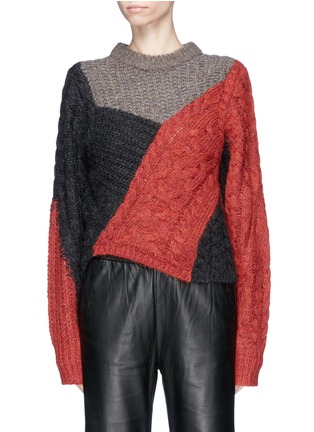 Main View - Click To Enlarge - ISABEL MARANT ÉTOILE - 'Arty' asymmetric colourblock mixed knit sweater