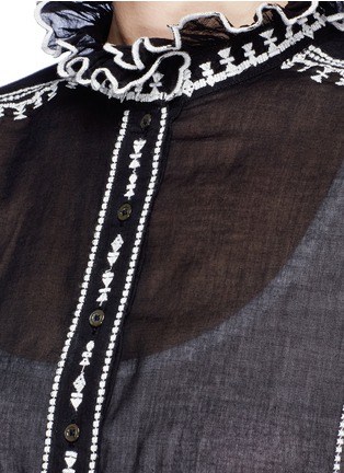 Detail View - Click To Enlarge - ISABEL MARANT ÉTOILE - 'Lucy' ethnic stripe embroidered cotton tunic top