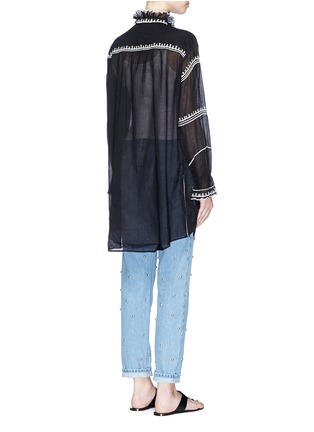 Back View - Click To Enlarge - ISABEL MARANT ÉTOILE - 'Lucy' ethnic stripe embroidered cotton tunic top