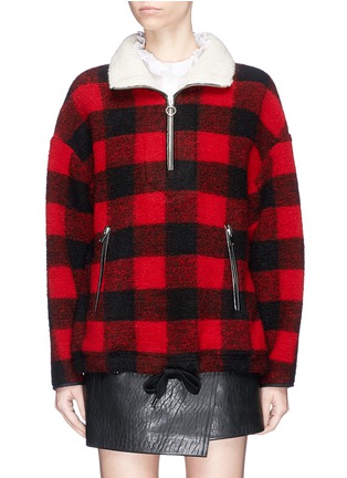 Main View - Click To Enlarge - ISABEL MARANT ÉTOILE - 'Gilas' gingham check oversized bouclé top