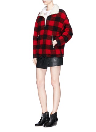 Figure View - Click To Enlarge - ISABEL MARANT ÉTOILE - 'Gilas' gingham check oversized bouclé top