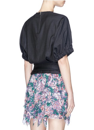 Back View - Click To Enlarge - ISABEL MARANT ÉTOILE - 'Nils' check plaid pleated virgin wool cropped top