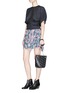 Figure View - Click To Enlarge - ISABEL MARANT ÉTOILE - 'Nils' check plaid pleated virgin wool cropped top