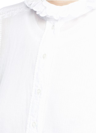 Detail View - Click To Enlarge - ISABEL MARANT ÉTOILE - 'Louna' ruffle neck cotton voile blouse