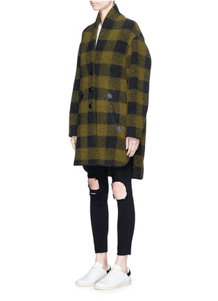Front View - Click To Enlarge - ISABEL MARANT ÉTOILE - 'Gino' oversized check bouclé coat