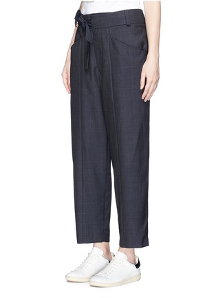 Front View - Click To Enlarge - ISABEL MARANT ÉTOILE - 'Nagano' belted check plaid suiting pants