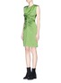 Front View - Click To Enlarge - ISABEL MARANT - 'Esta' ruched satin sleeveless dress