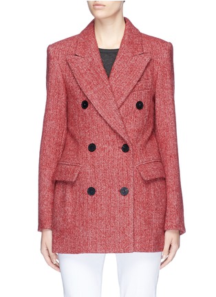 Main View - Click To Enlarge - ISABEL MARANT - 'Eley' double breasted herringbone-effect melton coat