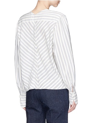 Back View - Click To Enlarge - ISABEL MARANT - Stripe button back silk blend blouse