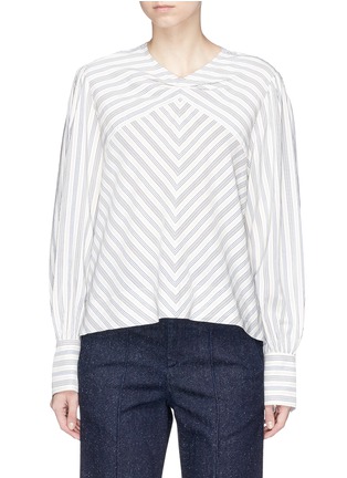 Main View - Click To Enlarge - ISABEL MARANT - Stripe button back silk blend blouse