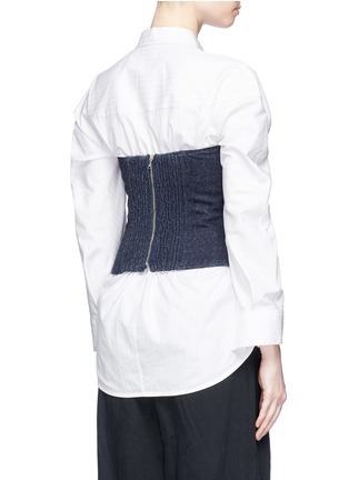 Back View - Click To Enlarge - ISABEL MARANT - 'Chic' denim lace-up bustier top