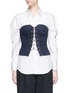Main View - Click To Enlarge - ISABEL MARANT - 'Chic' denim lace-up bustier top