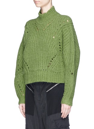 Front View - Click To Enlarge - ISABEL MARANT - 'Farrah' oversized openwork knit turtleneck sweater