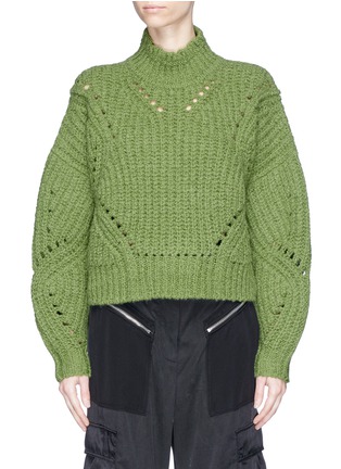 Main View - Click To Enlarge - ISABEL MARANT - 'Farrah' oversized openwork knit turtleneck sweater