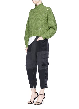 Figure View - Click To Enlarge - ISABEL MARANT - 'Farrah' oversized openwork knit turtleneck sweater