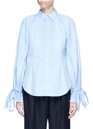 Main View - Click To Enlarge - 72951 - Sash cuff pleated shirt