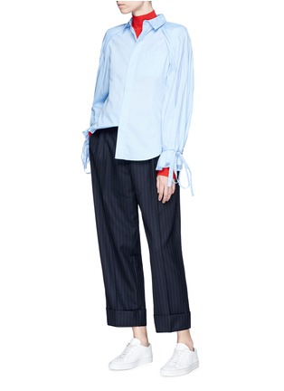 Figure View - Click To Enlarge - 72951 - Sash cuff pleated shirt