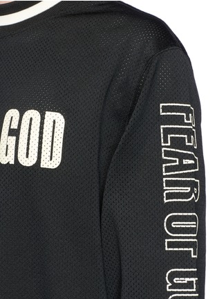 Detail View - Click To Enlarge - FEAR OF GOD - 'Motocross' logo print mesh sweatshirt