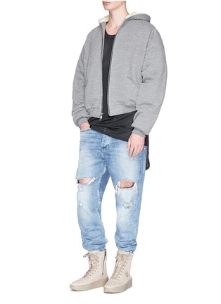 Figure View - Click To Enlarge - FEAR OF GOD - Faux fur lined zip hoodie