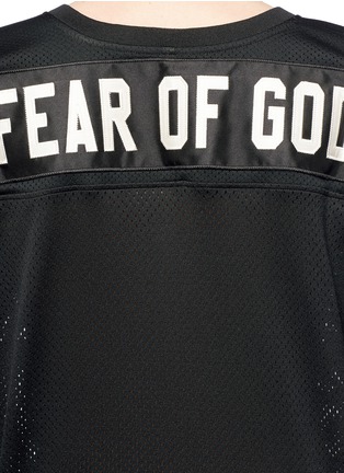 Detail View - Click To Enlarge - FEAR OF GOD - Logo appliqué mesh football T-shirt