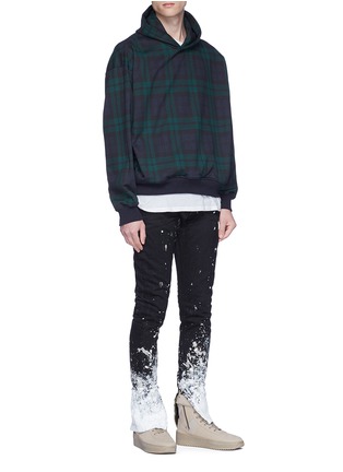 Figure View - Click To Enlarge - FEAR OF GOD - Tartan plaid oversized hoodie
